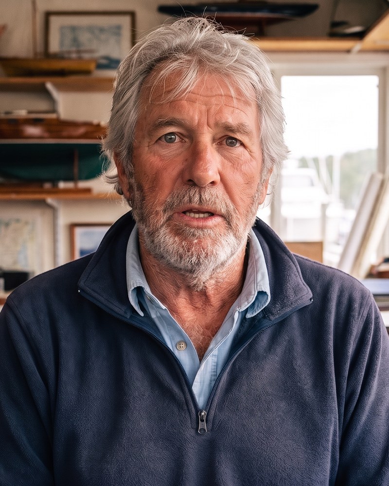 The Boat Guide in his boatyard office, charts and service folders on the desk